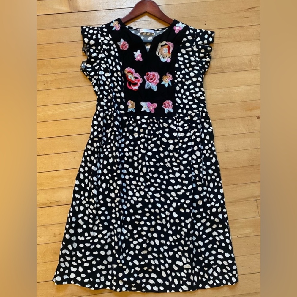 KIRUNDO Women’s Summer Leopard Mini Dress V Neck Bohemia Dress Sleeveless Boho S